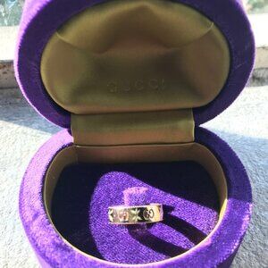 Gucci 18K Pink Gold Mystic White Icon Blooms Ring